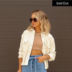 Vici Collection STETSON COTTON POCKETED SHACKET - CREAM